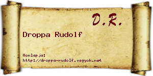 Droppa Rudolf névjegykártya